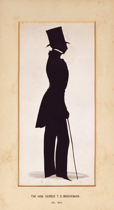The Hon. George Bridgeman, silhouette by an unknown artist, 1842 by English School